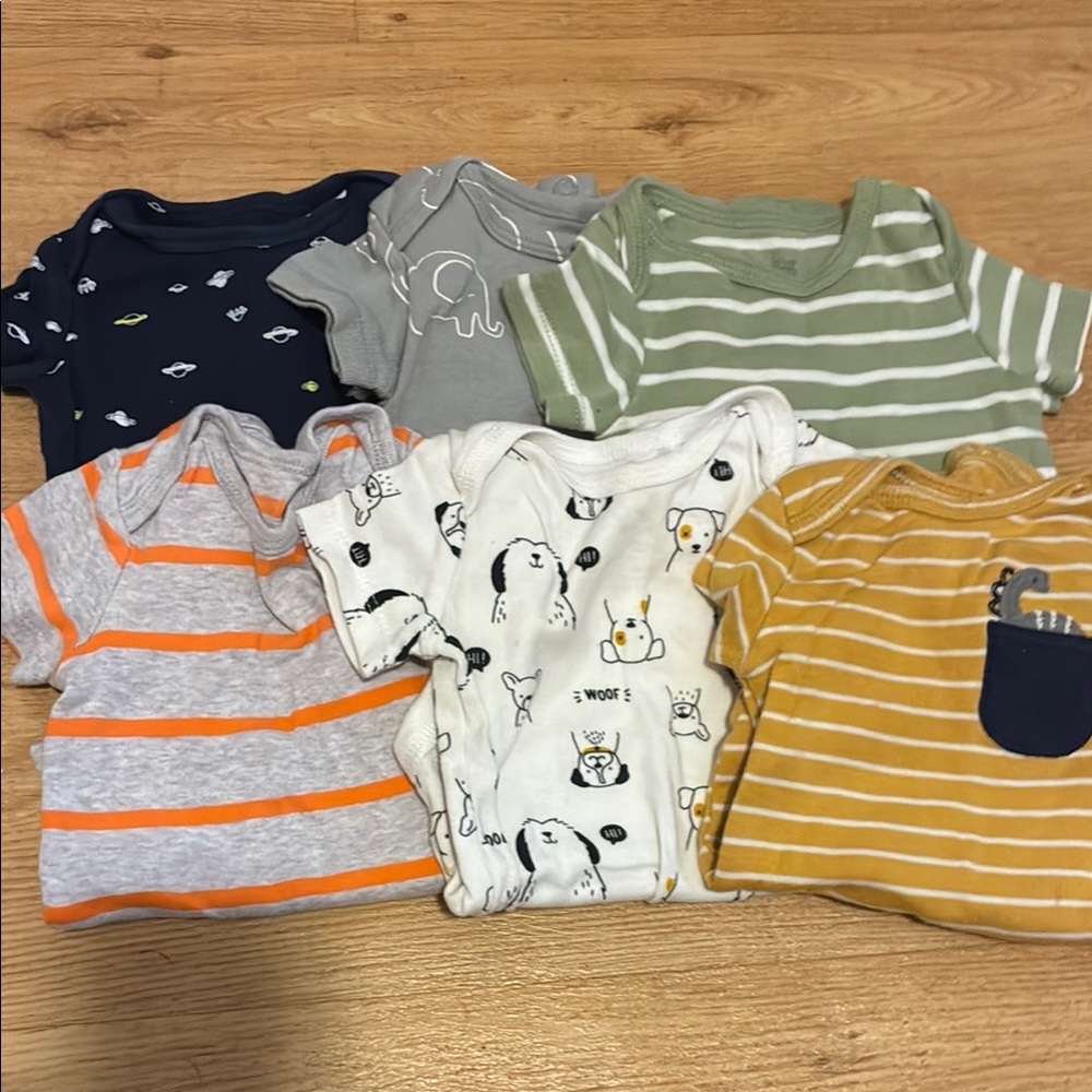Carter's Kids Bodysuits - Navy, Gray, Green, Orange, White, Mustard
